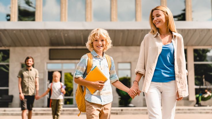 Families touring the Mandela International French School campus on Open Day